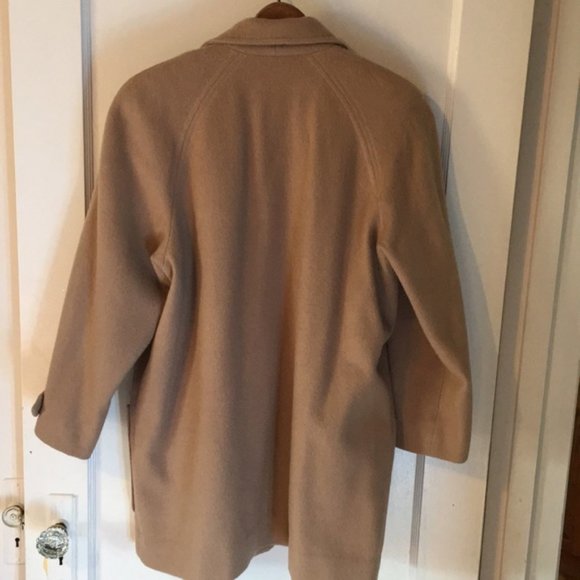 Stunning Vintage Oversized Camel Hair & Wool Blend Long Tan Blazer Coat Jacket - Picture 12 of 13